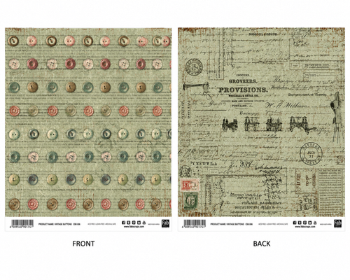 Vintage Buttons-Double-Sided Scrapbook Paper (12x12)