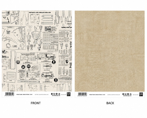 Sewing Patterns-Double-Sided Scrapbook Paper (12x12)