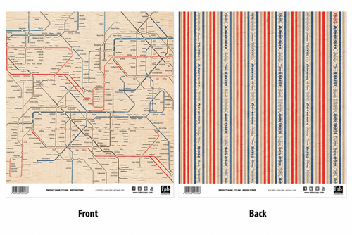 British Stripe-Double-Sided Scrapbook Paper (12x12)