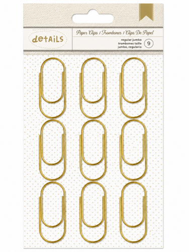 Gold Jumbo Paper Clips (9pcs)