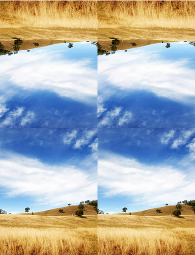 Rolling Field and Blue Sky with Clouds Horizon Peel & Place