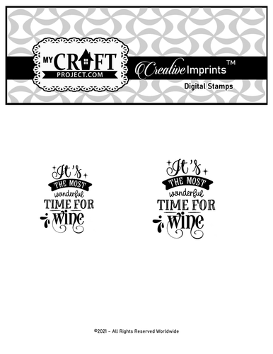 It's the Most Wonderful Time for Wine Digital Imprints stamp set
