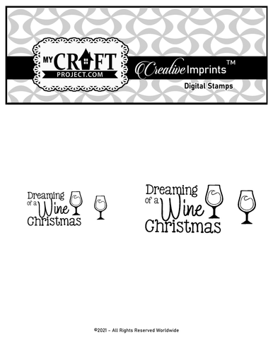 I'm Dreaming of a Wine Christmas Digital Imprint Stamp set
