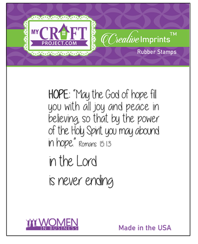 Hope Word Cross Sentiments Collection rubber 3 pc stamp set