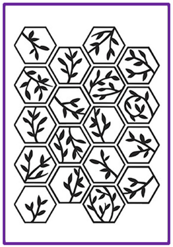Hexagon Leaves embossing folder