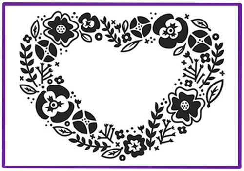 Open Floral Heart embossing folder