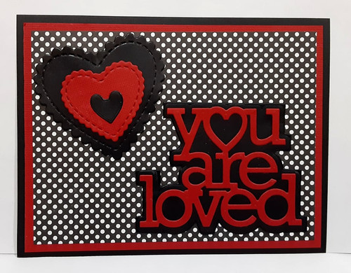 Heart Sentiments Collection "you are loved" 2-pc (word & shadow) set