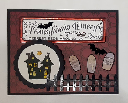 Halloween Transylvania Winery Creative Imprints rubber stamp