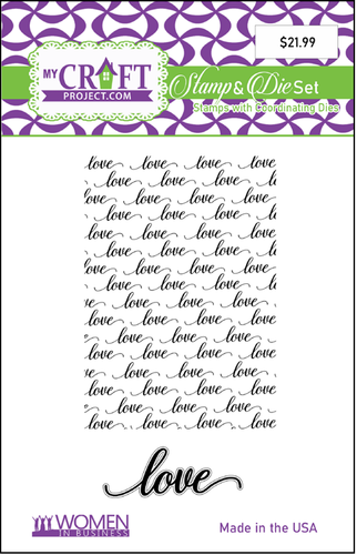 Love Background Stamp & Die 3 piece  set