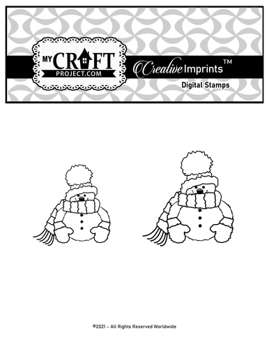 Warm & Fuzzy Snowman Digital Imprints stamp set