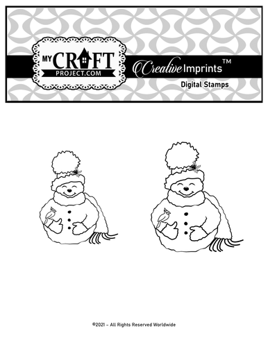 Warm & Fuzzy Snow Woman Digital Imprints stamp set