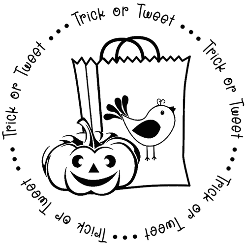 Lil' Tweet "Trick or Tweet" Creative Imprints Halloween rubber stamp