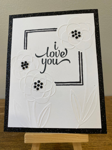 Three Flowers Square embossing folder
