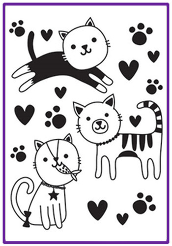 Three Cute Kitties embossing folder