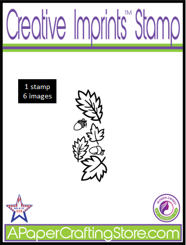 Leaves and Acorns Creative Imprints rubber stamp.