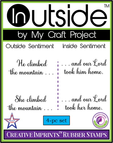 He Climbed the Mountain . . . and God took Him Home and She Climbed the Mountain . . . and God took Her Home" Creative Imprints rubber stamp set