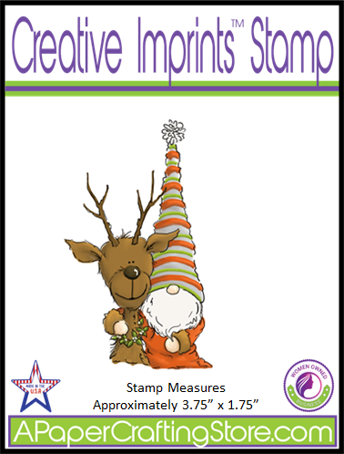 Gnome & Reindeer Creative Imprints rubber stamp