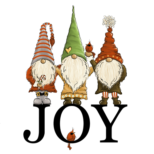 Gnome's "JOY" Creative Imprints rubber stamp