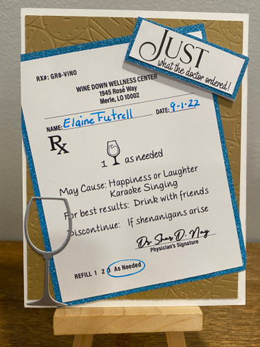 Wine Prescription Sentiments Creative Imprints rubber stamp