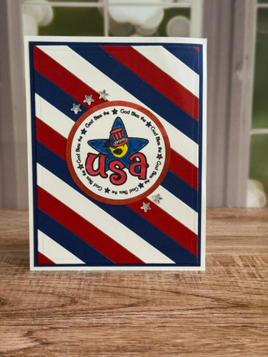 Lil' Tweet "God Bless the USA" Creative Imprints rubber stamp