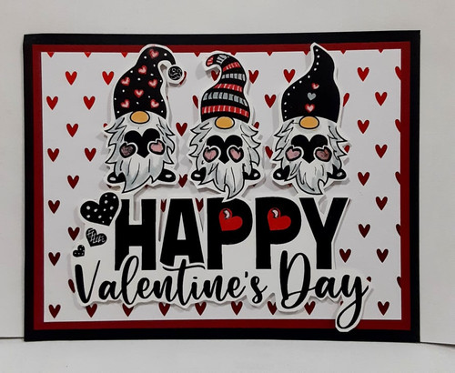 Happy Valentine's Day Gnomie Trio Creative Imprints rubber stamp