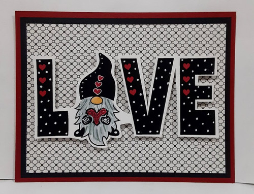 LOVE (Gnome) - Creative Imprints rubber stamp