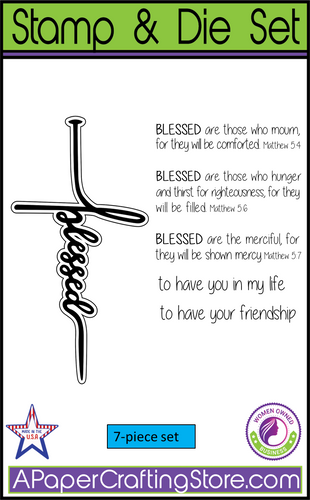 Word Cross Collection Blessed stamp & die set