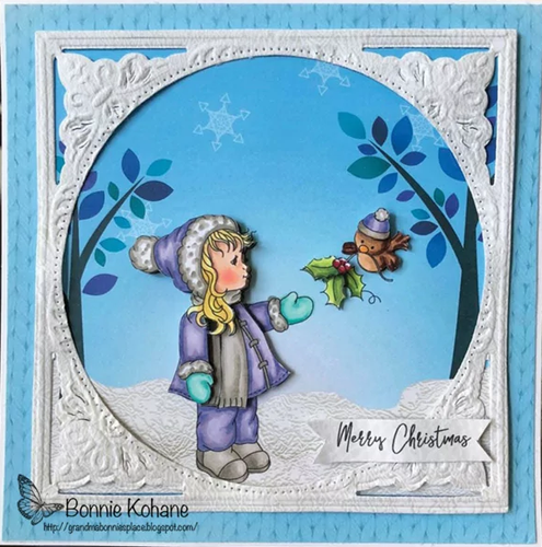 Little Lena Holding Her Hand Out Creative Imprints rubber stamp