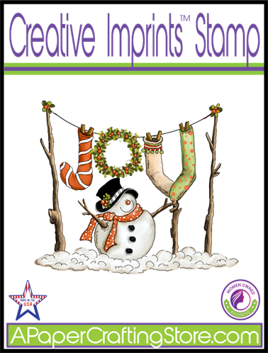 Clothesline JOY - Creative Imprints rubber stamp