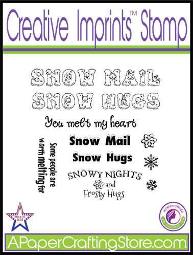 Snow Mail Sentiments - Creative Imprints rubber stamp 10-piece set