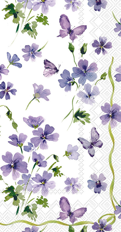 Purple Violets  - pack of 2 Guest/Dinner napkins