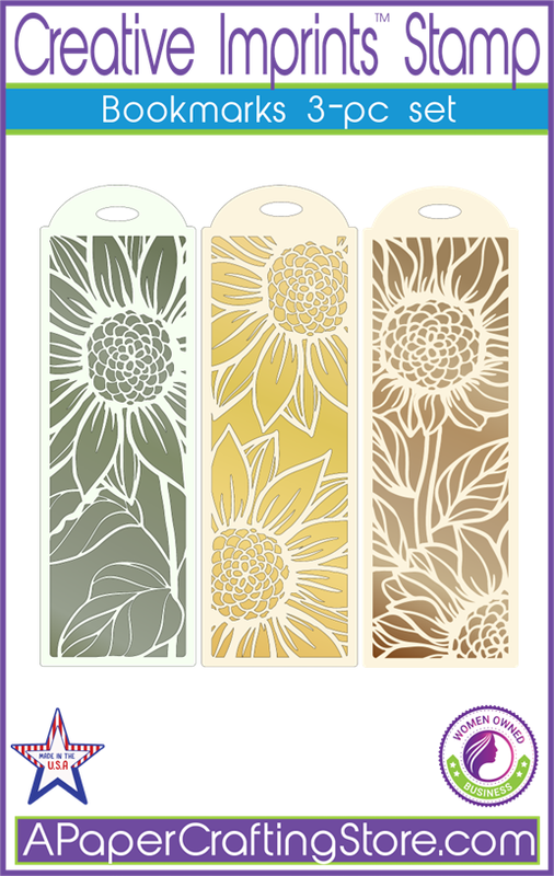 Bookmark Sunflower themed 3-pc stamp set