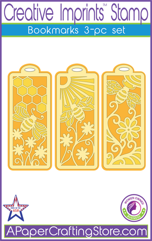 Bookmark Bee & Honeycomb themed 3-pc stamp set