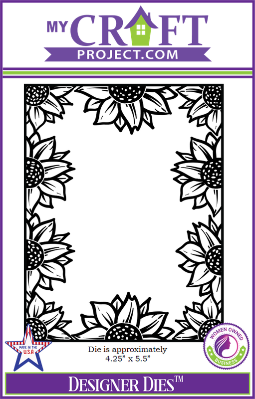 Sunflower border frame die