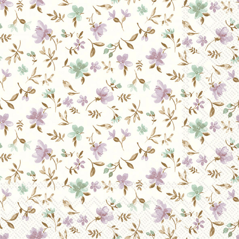 Fleurs Lilac Green - pack of 2 cocktail napkins