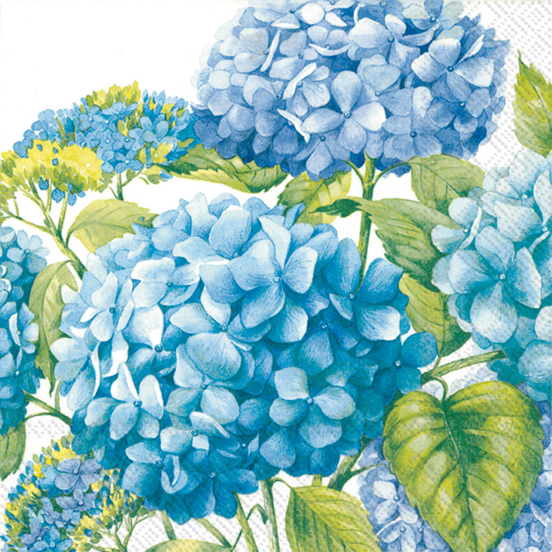 Sea of Blossoms Blue Hydrangea - pack of 2 cocktail napkins