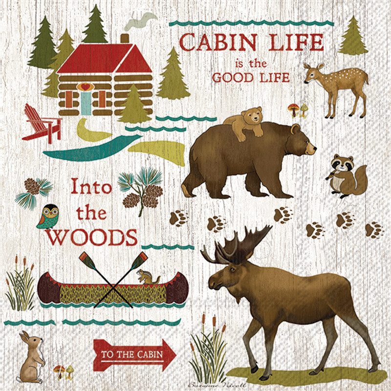 Cabin Life - pack of 2 cocktail napkins