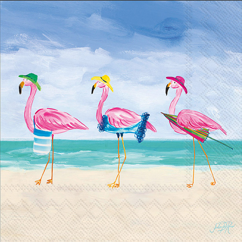 Beach Flamingos - pack of 2 cocktail napkins