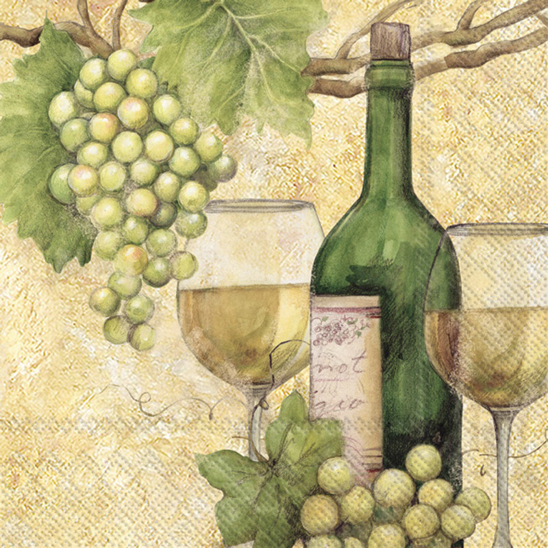 White Wine - pack of 2 cocktail napkins