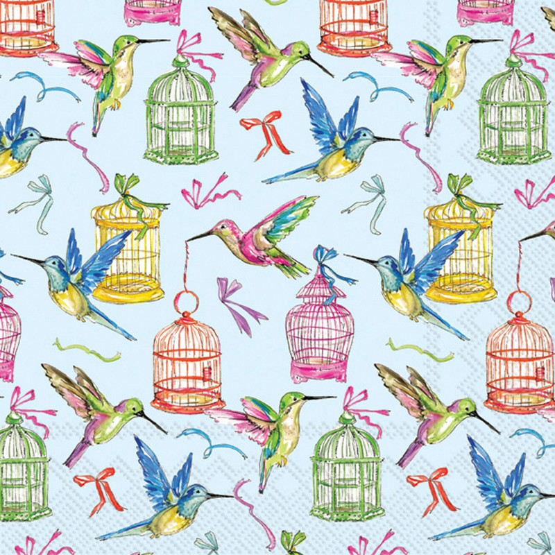 Hummingbirds & Cages - pack of 2 cocktail napkins
