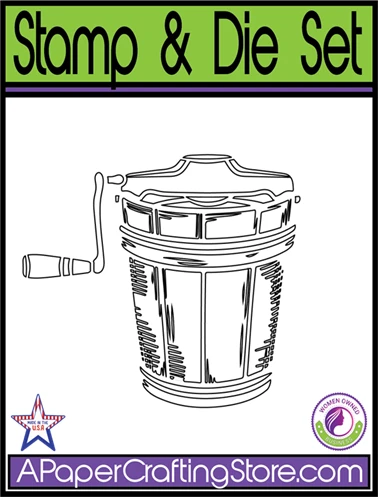 Old Fashion Ice Cream Maker Stamp & Die set