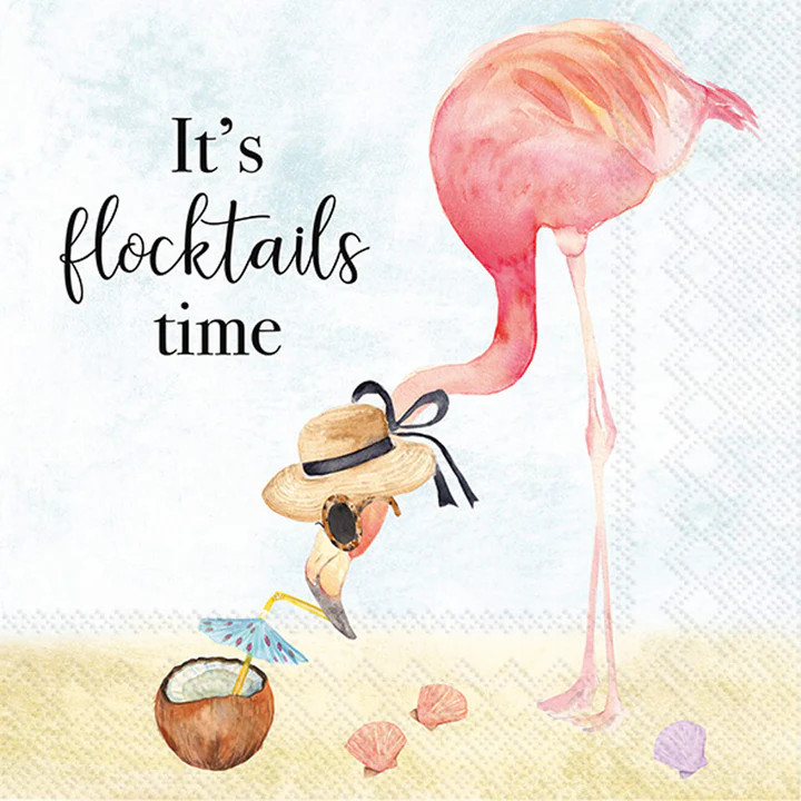 It's Flocktails Time - pack of 2 cocktail napkins