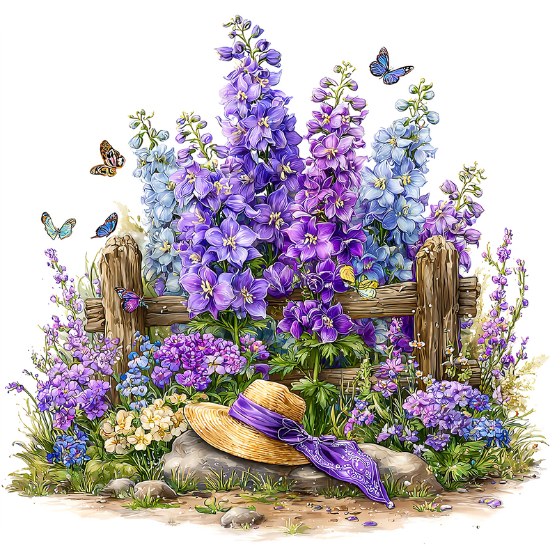 Sun Bonnet - Delphinium Peel & Place