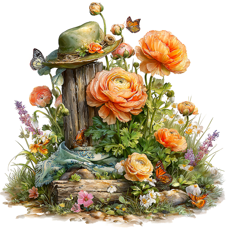 Sun Bonnet - Ranunculus Peel & Place - AVAILABLE ONLINE ONLY