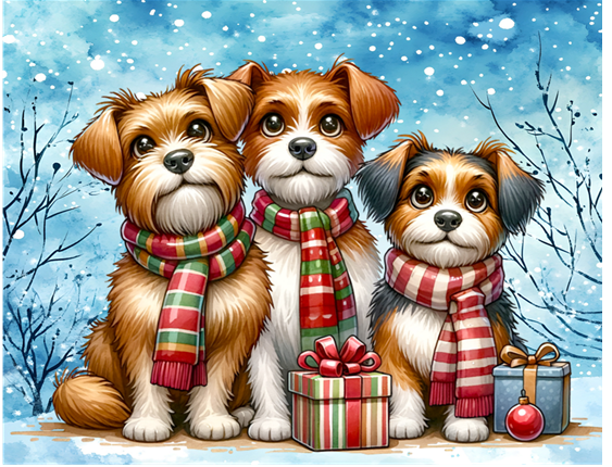 Christmas Dogs Peel & Place