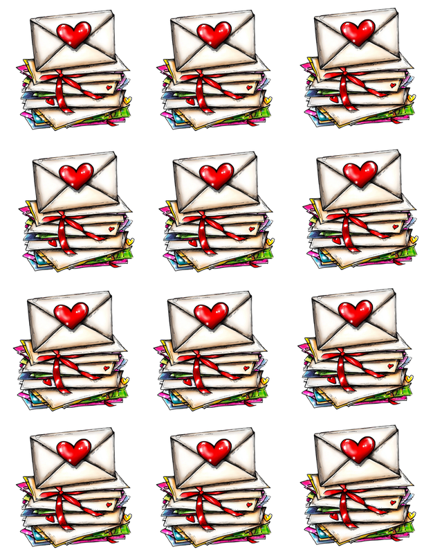 Valentine Envelope Peel & Place - 12 images per sheet - ONLY AVAILABLE ONLINE