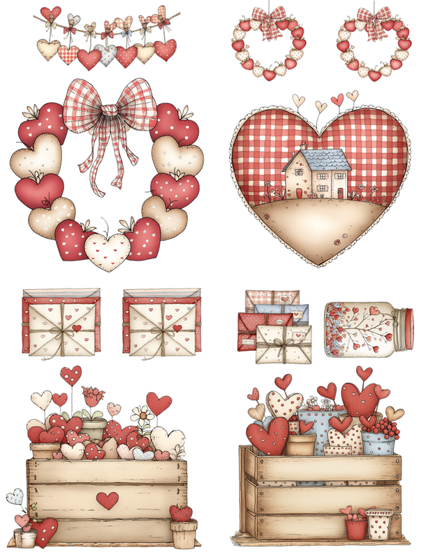 Farm Girl Valentine Clipart A Peel & Place