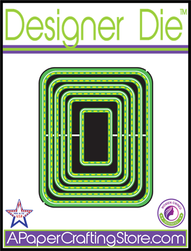 Nested Emerald w/ Dashes Designer Die