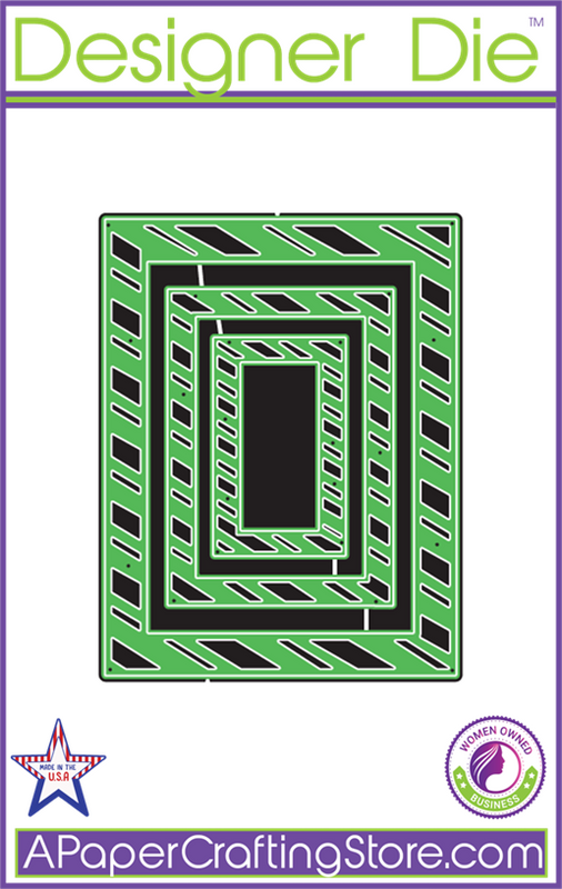 Candy Cane Striped Frames 3pc Designer Die