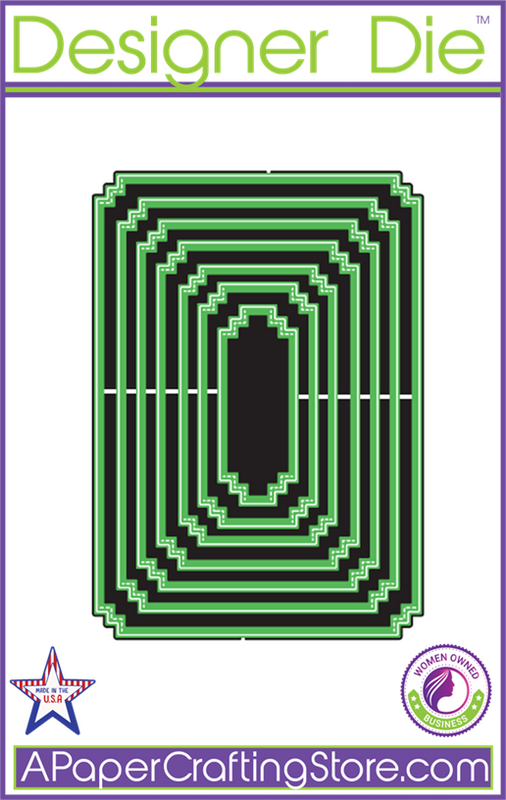 Rectangle Step Corners w/ Dots 7pc Designer Die